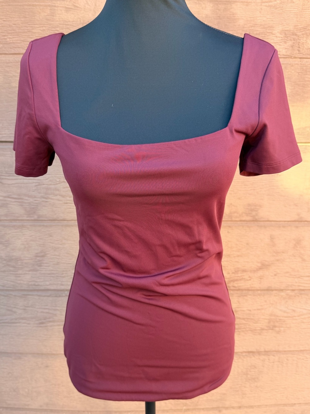 Aritzia Square Neck Contour top in "Sumac Burgundy